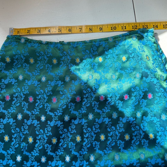 Y2k 90’s Vintage free people satin teal blue midi skirt size 5/6 - Picture 7 of 7